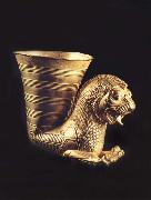 unknow artist Rhyton in the form of a lion-griffin Sweden oil painting reproduction